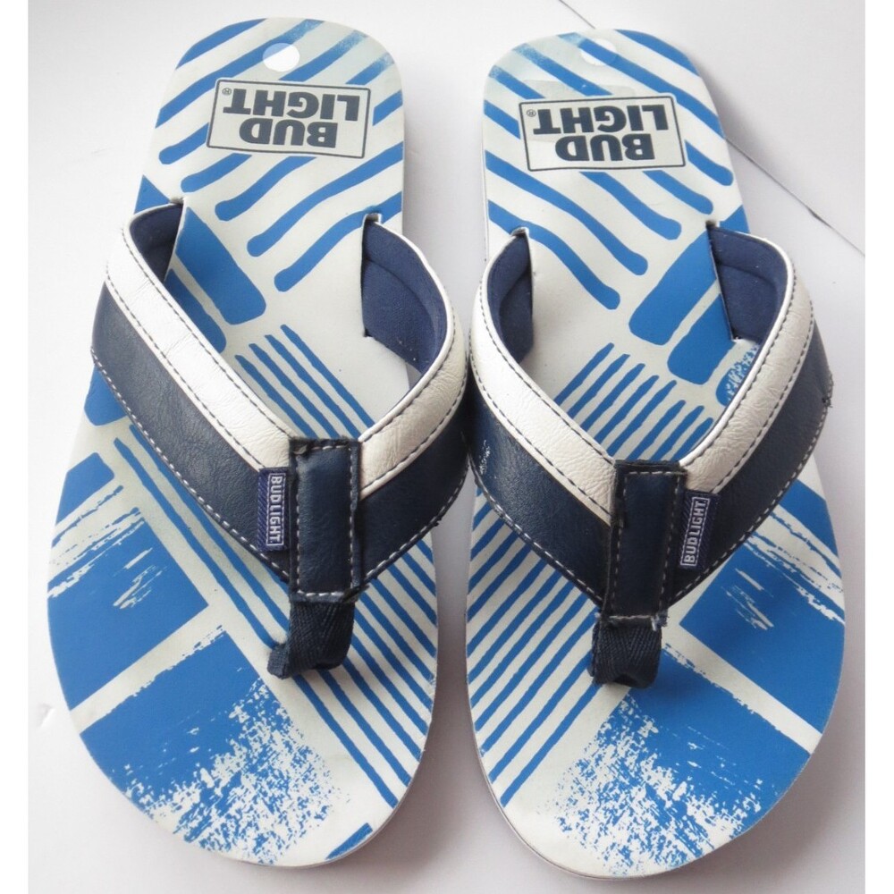 Mens Bud Light Flip Sandals Flop‎ Size 7 Bottle Opener in Sole
